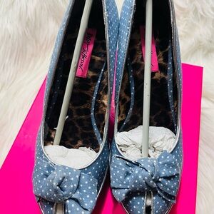 Betsey Johnson Blue Polka Dot Women's Shoes